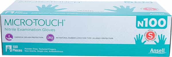 Ansell Micro Touch Nitrile N100 Multipurpose Examination Glove - Small