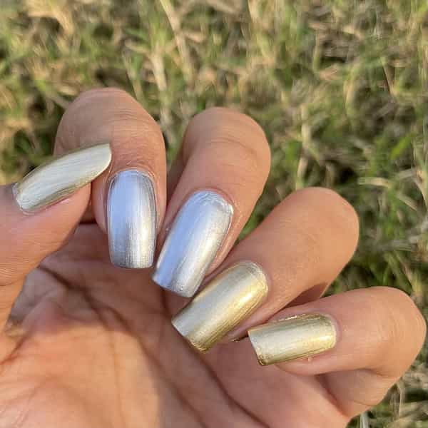 Debelle Gel Nail Polish Gift Set Set Of 2 Chrome Silver | Chrome Gold)-16Ml | 8 Ml Each