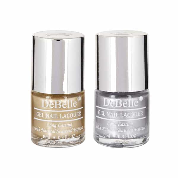 Debelle Gel Nail Polish Gift Set Set Of 2 Chrome Silver | Chrome Gold)-16Ml | 8 Ml Each