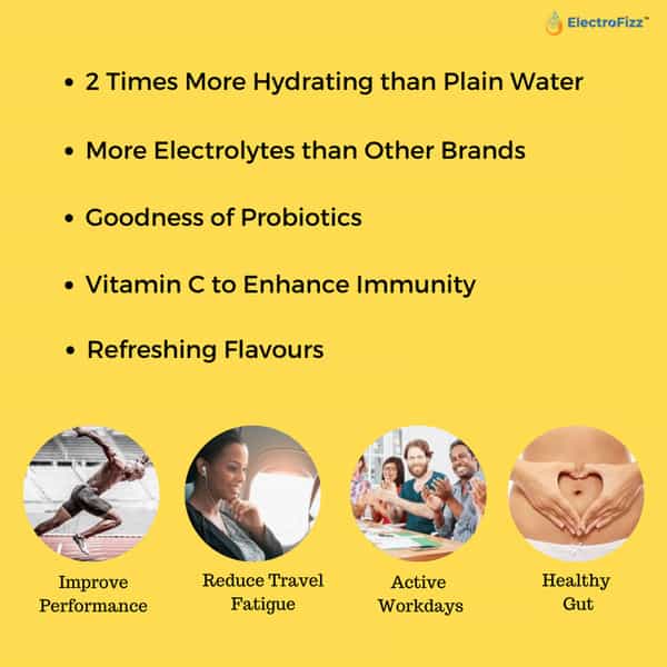 Electrofizz Hydration Energy Drink Powder For Workout For Men And Women- Lemon Flavour 1 Kg Jar Pack