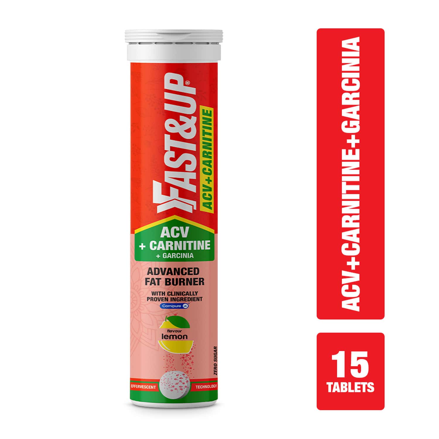 Buy FAST&UP ACV + CARNITINE | 500MG ACV | 350MG L-CARNITINE | 500MG  GARCINIA|15 TABLETS ( LEMON FLAVOUR) Online & Get Upto 60% OFF at PharmEasy