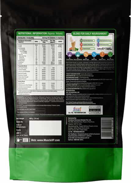 Musclexp Plant Protein Vanilla Flavour 400Gm Pouch X Pack Of 2