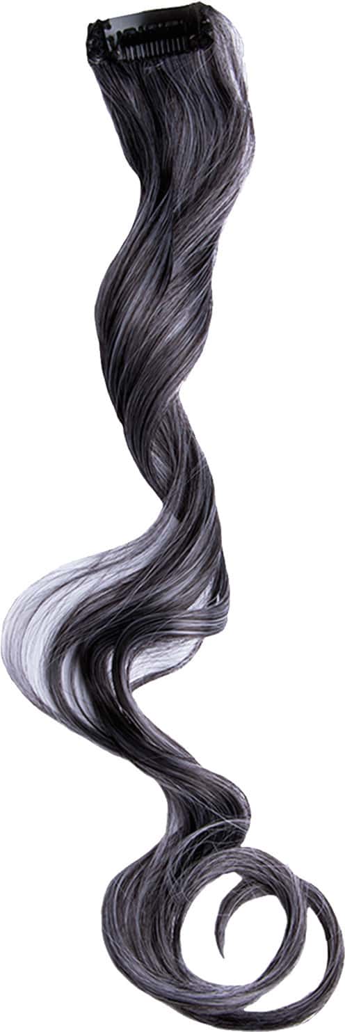 Streak Street Salt & Pepper Curly Clip-On Strands
