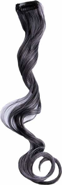 Streak Street Salt & Pepper Curly Clip-On Strands