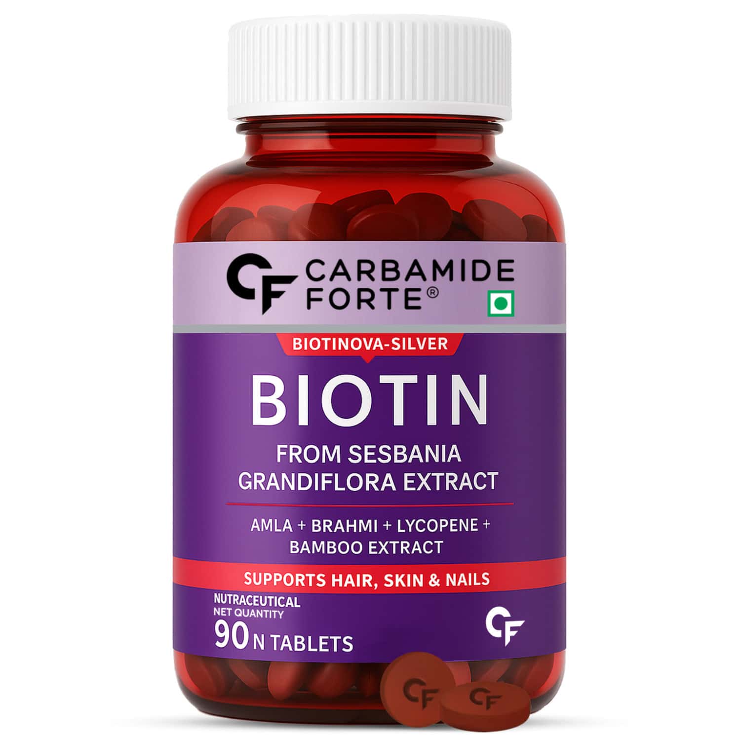 Carbamide Forte Biotin With Sasbania Grandiflora Extract Amla Extract-90 Tablets