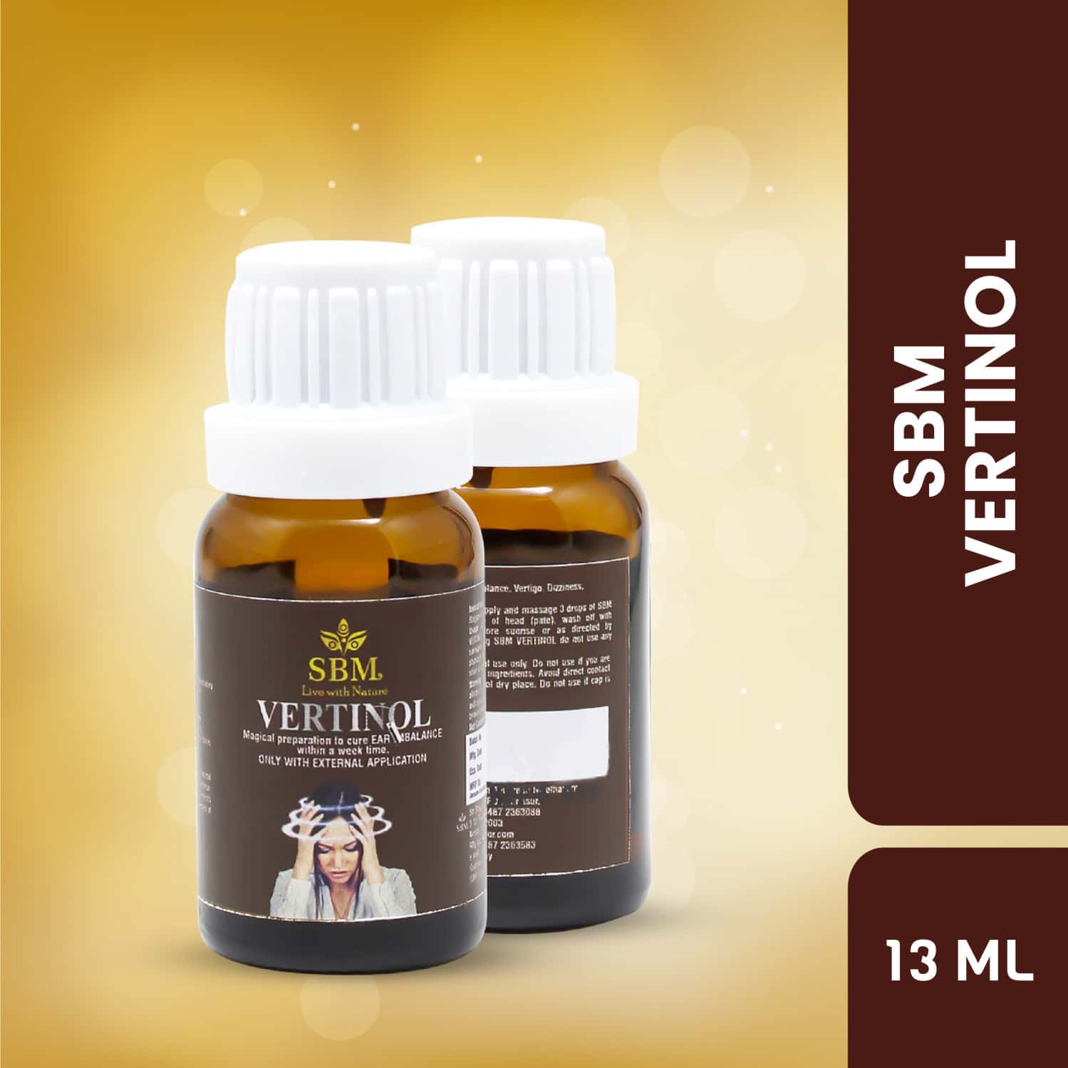 Buy SBM AYUR VERTINOL AYURVEDIC OIL 13 ML REDUCES VERTIGO, IMBALANCE