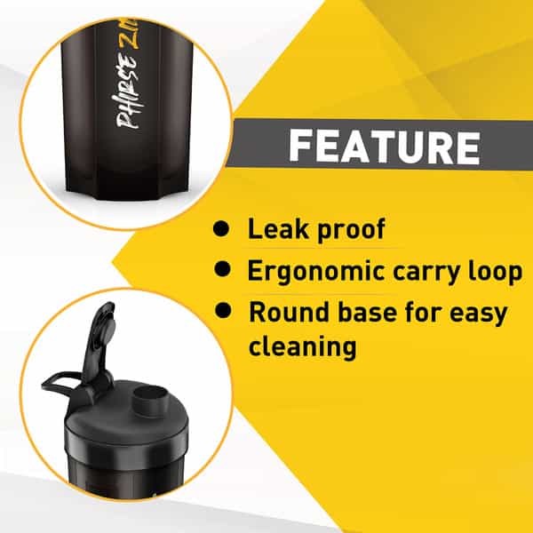Muscleblaze Phirse Zidd Kar | Shaker Bottle | 100% Leakproof | Bpa-Free Blender (Black | 650 Ml)