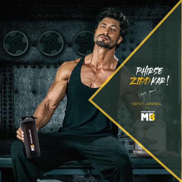 Muscleblaze Phirse Zidd Kar | Shaker Bottle | 100% Leakproof | Bpa-Free Blender (Black | 650 Ml)