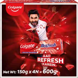 Colgate Maxfresh Toothpaste Red Gel Paste With Menthol - 150gx4(spicy Fresh)-600g