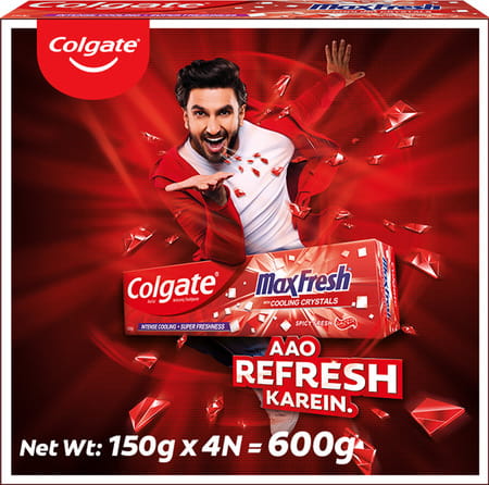 Colgate Maxfresh Toothpaste Red Gel Paste With Menthol - 150gx4(Spicy Fresh)-600g