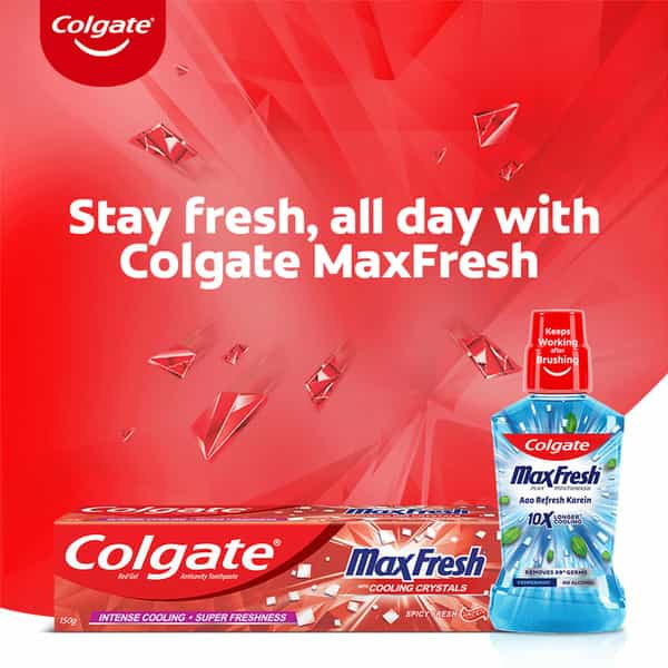 Colgate Maxfresh Toothpaste Red Gel Paste With Menthol - 150Gx4(Spicy Fresh)-600G