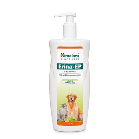 Himalaya Erina Ep Shampoo | Lemon Fragrance | Tick & Flea Control For Dogs & Cats | 450 Ml