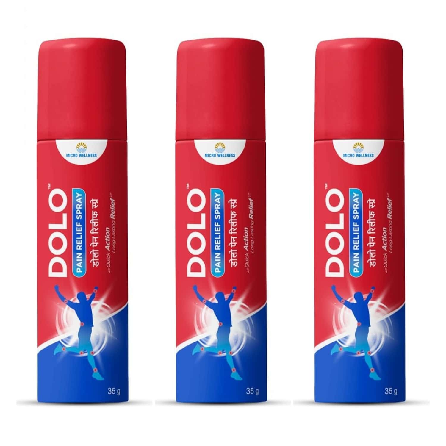 Dolo Pain Relief Spray Muscle And Joint Pain Reliever 35ml Pack Of 3