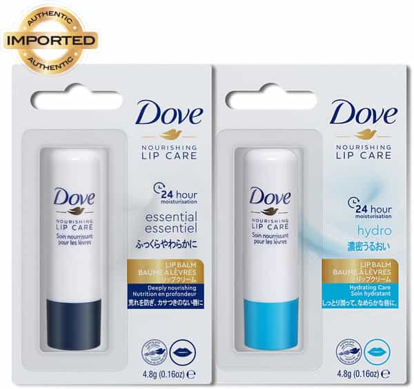 Dove Essential Nourishing Lip Care + Dove Hydro Nourishing Lip Care