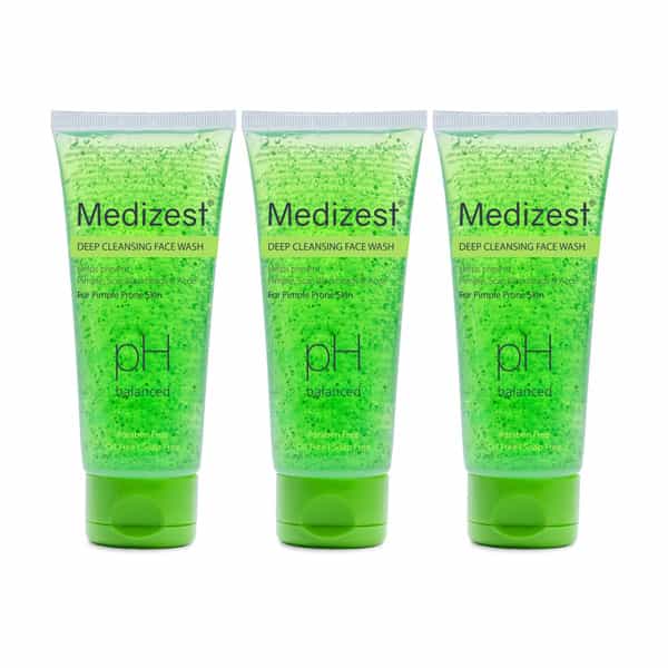 Medizest Deep Cleansing Face Wash 100 Ml | Neem & Aloe Vera | Paraben Free (Pack Of 3)