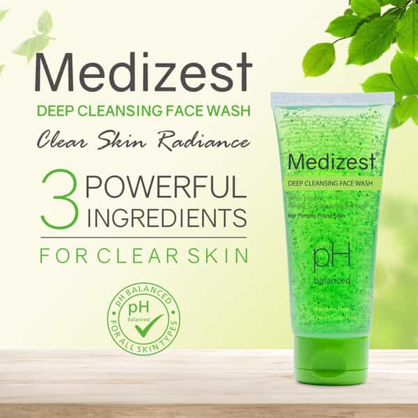 Medizest Deep Cleansing Face Wash 100 Ml | Neem & Aloe Vera | Paraben Free (Pack Of 3)
