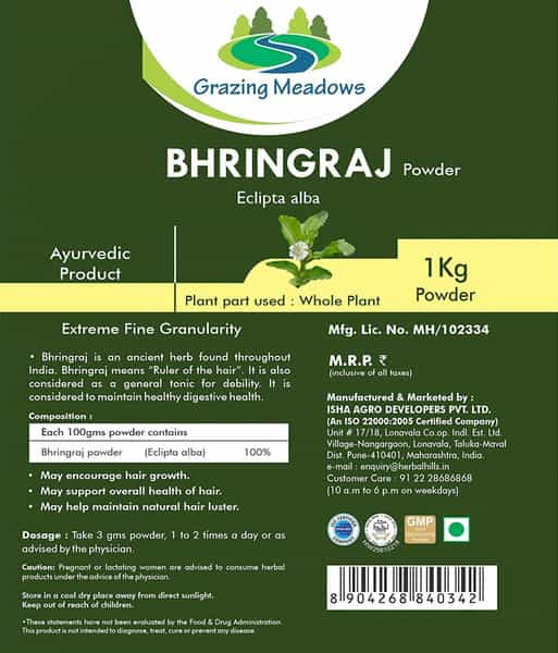 Grazing Meadows Bhringraj Powder - 1 Kg