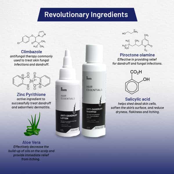 Formen Anti-Dandruff Lotion (60Ml) & Anti-Dandruff Shampoo 100Ml|Fights Dandruff | Reduce Hair Fall