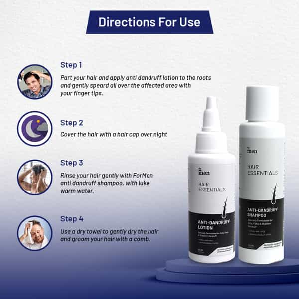 Formen Anti-Dandruff Lotion (60Ml) & Anti-Dandruff Shampoo 100Ml|Fights Dandruff | Reduce Hair Fall