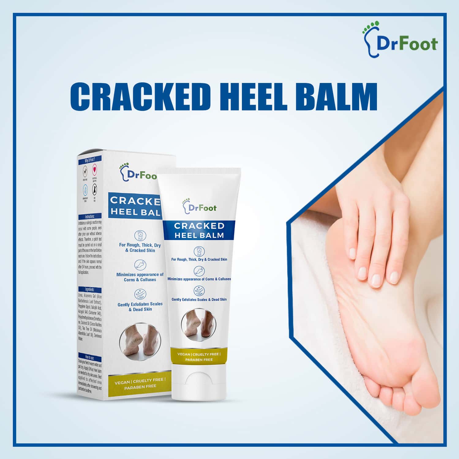 Buy DR FOOT CRACKED HEEL BALM UREA, ALOE VERA & TEA TREE OIL ROUGH