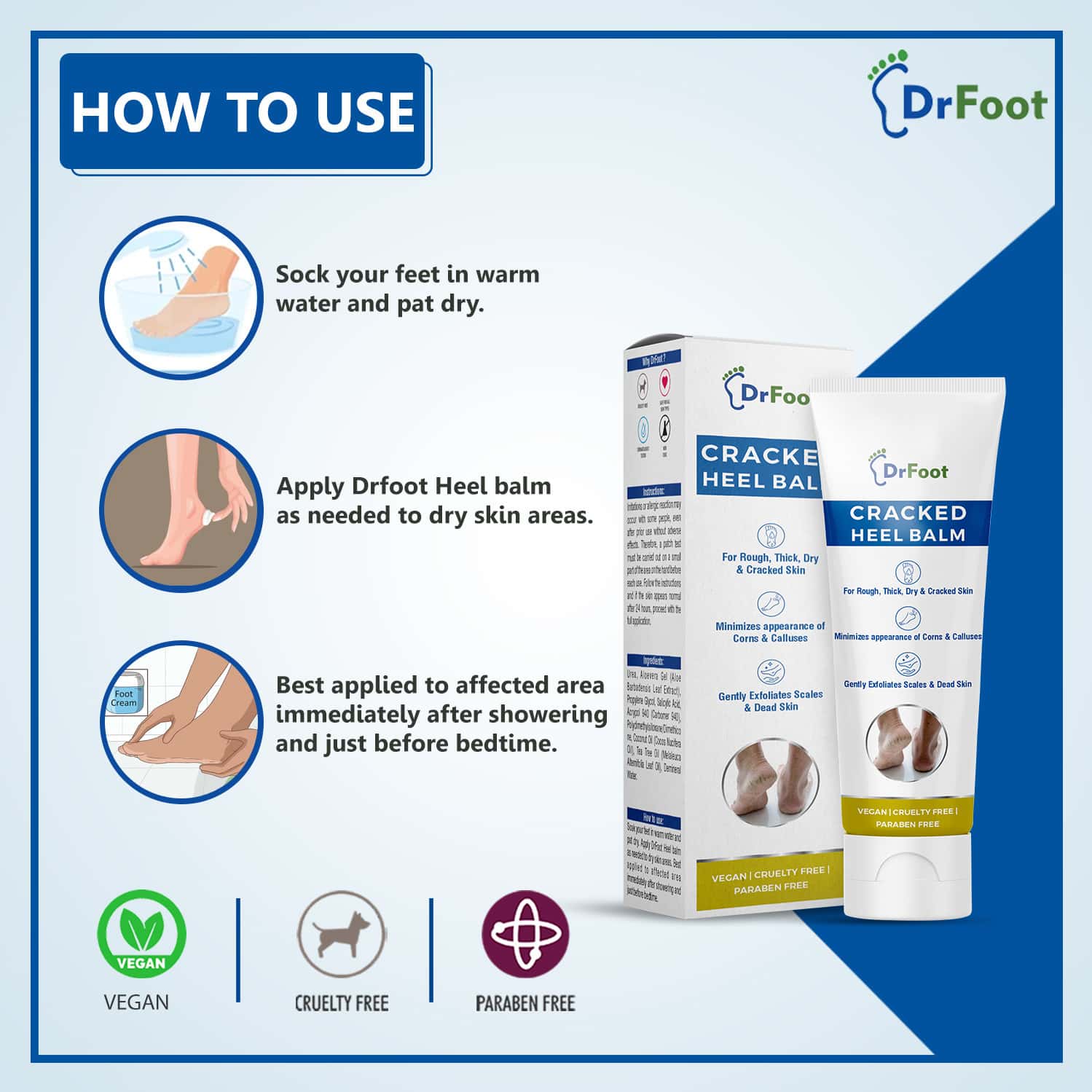 Buy DR FOOT CRACKED HEEL BALM UREA, ALOE VERA & TEA TREE OIL ROUGH