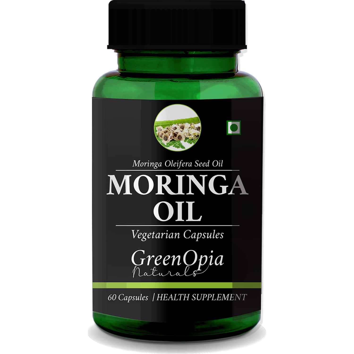 Greenopia Moringa Seed Oil 60 Liquid Filled Vegetarian Capsules