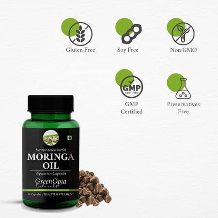 Greenopia Moringa Seed Oil 60 Liquid Filled Vegetarian Capsules