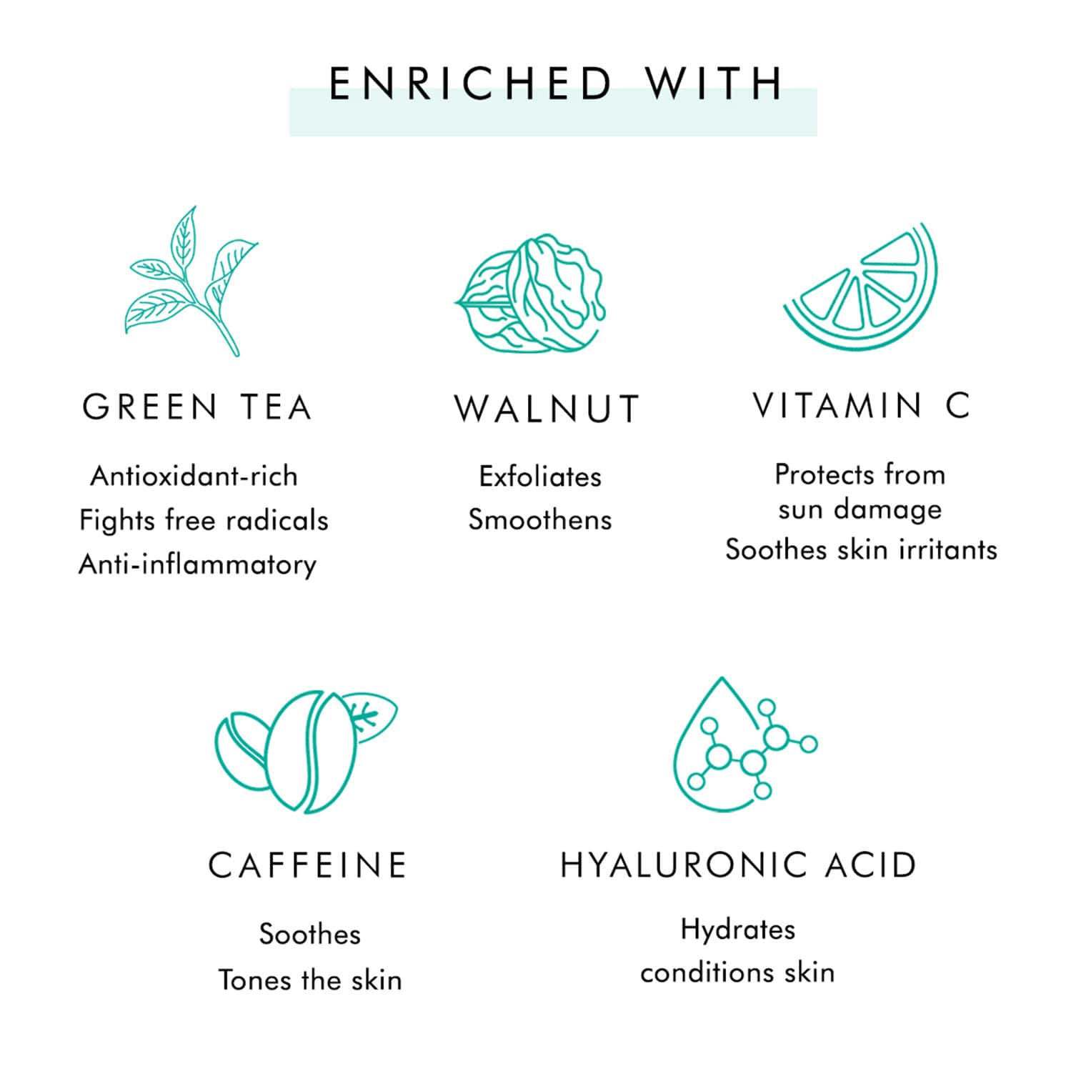 Buy MCAFFEINE EXFOLIATING GREEN TEA FACE SCRUB WITH VITAMIN C & WALNUT