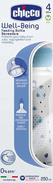 Chicco Wellbeing Pp Fastflow Bottle 250Ml Blue