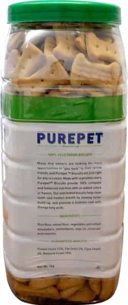 Drools Purepet Vegeterian Biscuit Dog Treats- Jar 905G