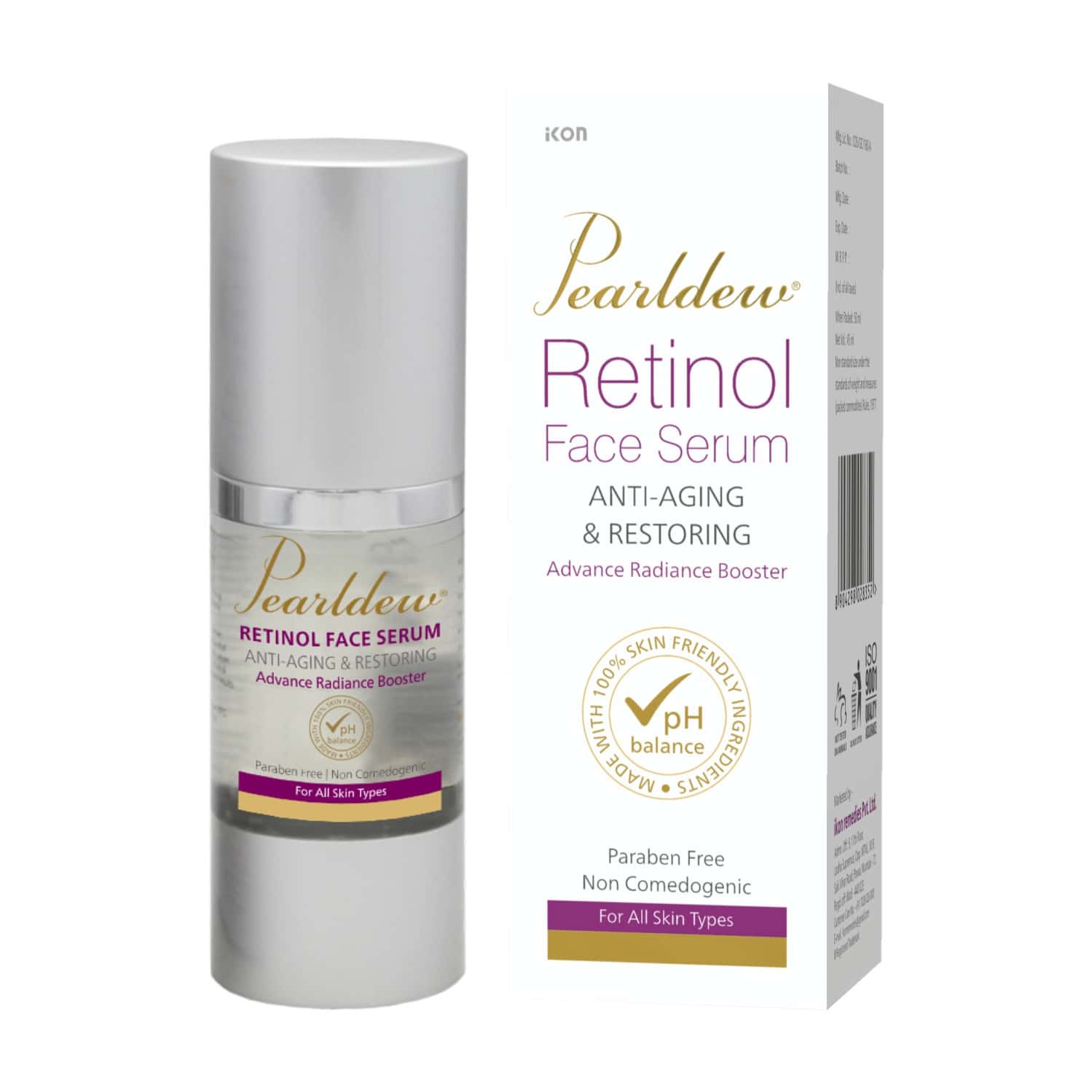 Pearldew Retinol Face Serum 50 Ml | Enriched With Retinol & Aloe | Paraben Free (Pack Of 4)