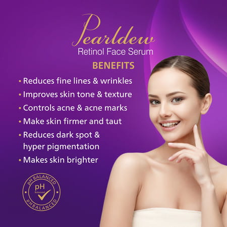 Pearldew Retinol Face Serum 50 Ml | Enriched With Retinol & Aloe | Paraben Free (Pack Of 4)