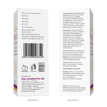 Pearldew Retinol Face Serum 50 Ml | Enriched With Retinol & Aloe | Paraben Free (Pack Of 4)