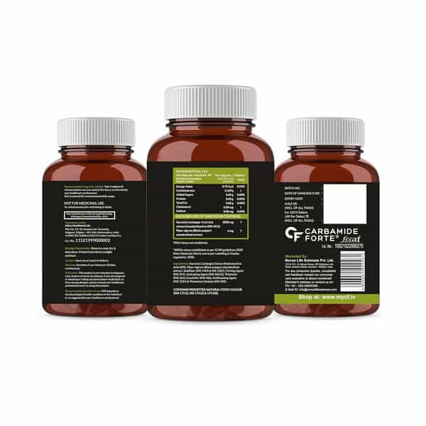 Carbamide Forte Garcinia Cambogia 3000Mg With 6Mg Piperine Bottle Of 120 Veg Tablets