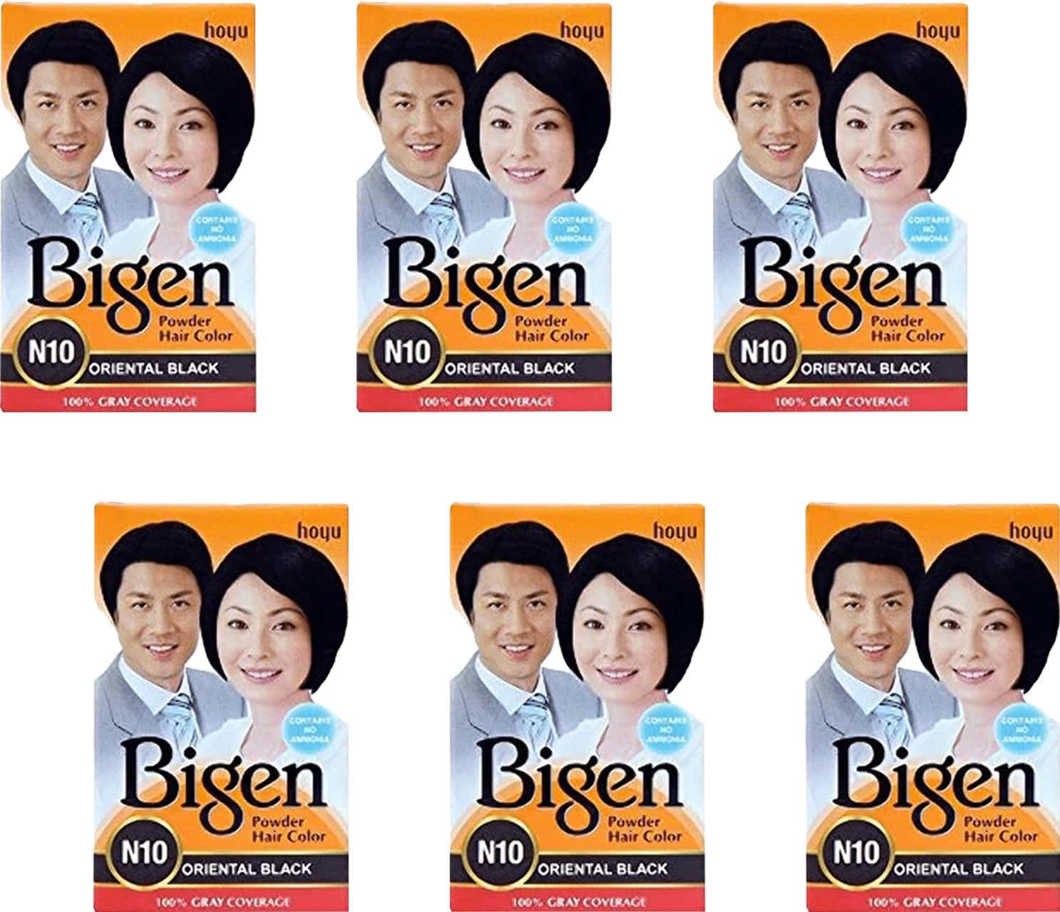 Bigen Powder Hair Color Oriental Black N10 (6g Pack Of 6)