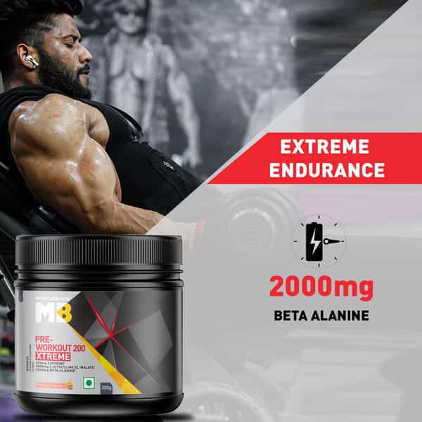 Muscleblaze Pre Workout 200 Xtreme (Fruit Punch | 30 Servings | 200G) | 200Mg Caffeine