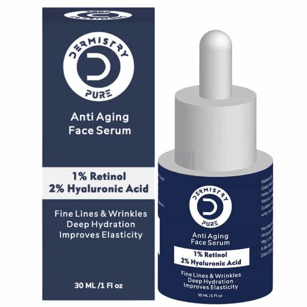 Dermistry 1% Retinol 2% Hyaluronic Acid Anti Aging Moisturizer Face Serum Fine Lines & Wrinkles 30Ml