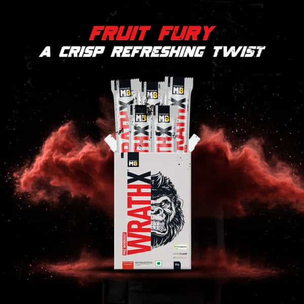 Muscleblaze Pre Workout Wrathx With Creapure ? | Enxtra | & Bioperine (Fruit Fury | 5X17g)