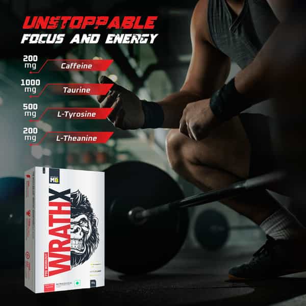 Muscleblaze Pre Workout Wrathx With Creapure ? | Enxtra | & Bioperine (Fruit Fury | 5X17g)