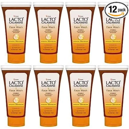 Lacto Calamine Vitamin C Face Wash | No Parabens | No Sulphates - Orange | 100 Ml X Pack Of 12