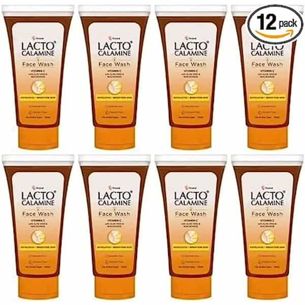 Lacto Calamine Vitamin C Face Wash | No Parabens | No Sulphates - Orange | 100 Ml X Pack Of 12