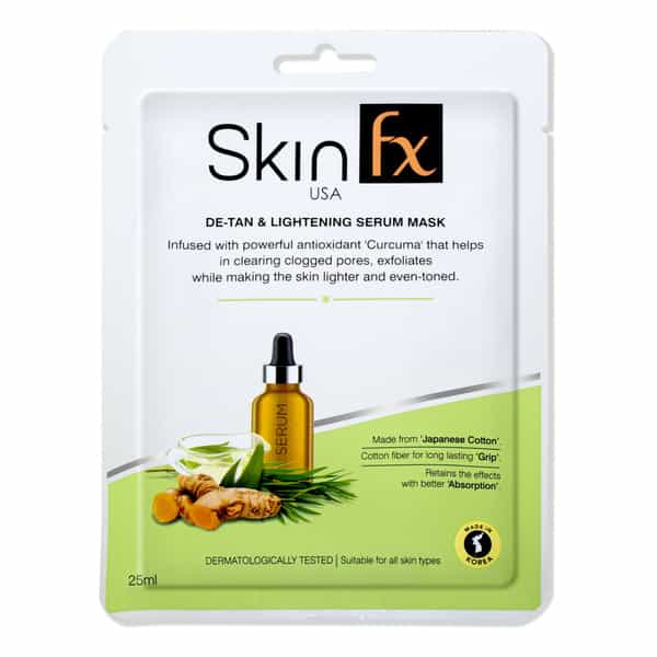 Skin Fx Detan & Lightening Serum Mask | Curcuma That Helps In Clearing Clogged Pore | 25 Ml