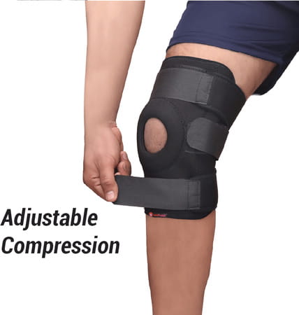 Sandpuppy Kneebrace Hinged Adjustable Open Patella Hinged Knee Support Cap Pack Of 1 For Men & Women