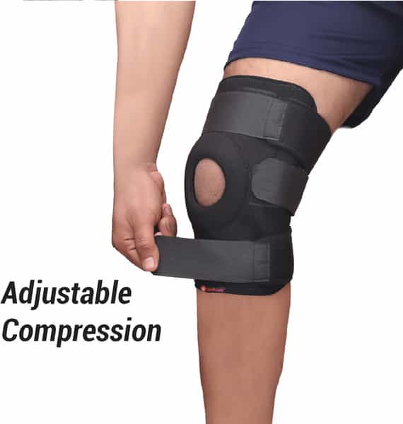 Sandpuppy Kneebrace Hinged Adjustable Open Patella Hinged Knee Support Cap Pack Of 1 For Men & Women