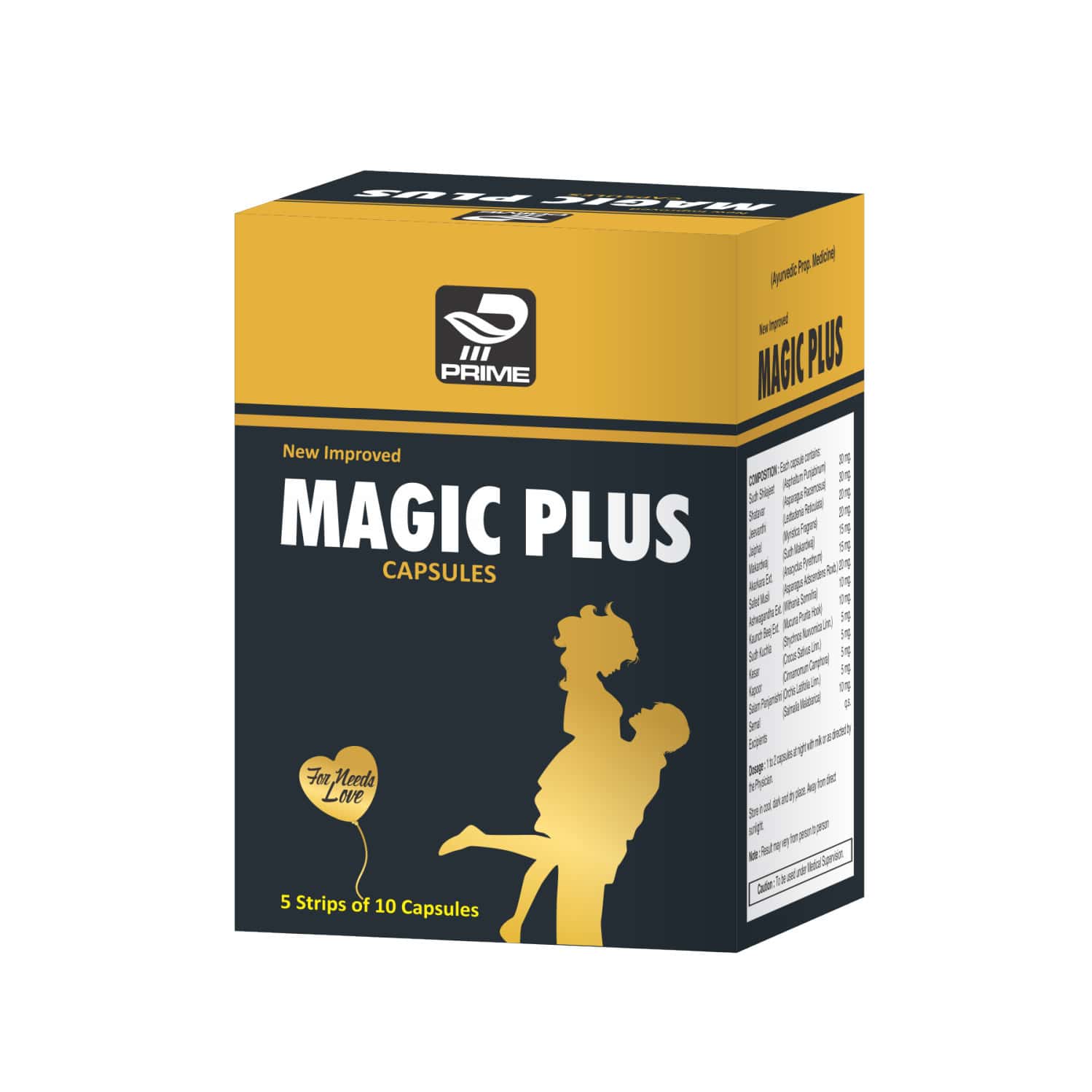 Prime Magic Plus Capsules - Ayurvedic Vitality & Wellness Formula For Men - 50n