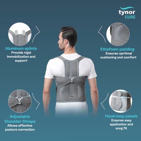 Tynor Taylor'S Brace Short Grey Xxl 1 Unit
