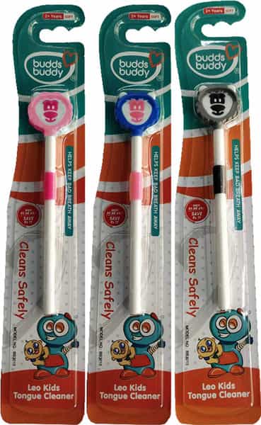 Buddsbuddy Combo Of 3 Leo Kids Tongue Cleaner 3 Pcs - Multi Color