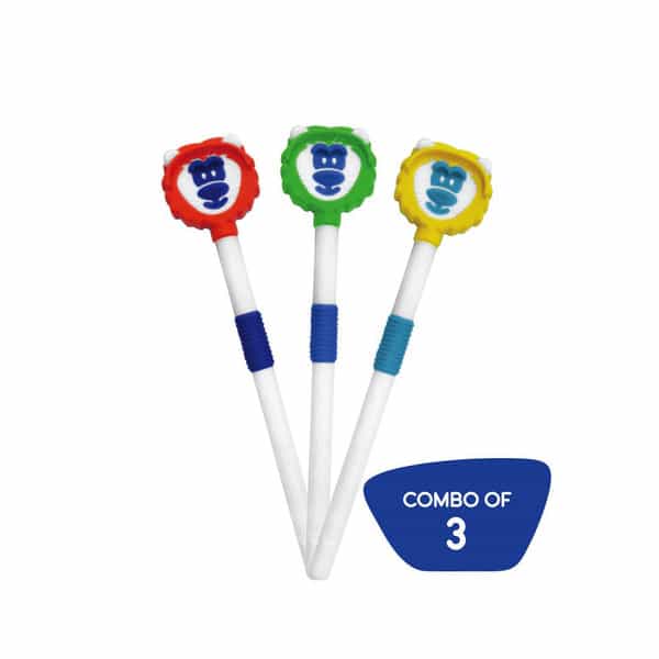 Buddsbuddy Combo Of 3 Leo Kids Tongue Cleaner 3 Pcs - Multi Color