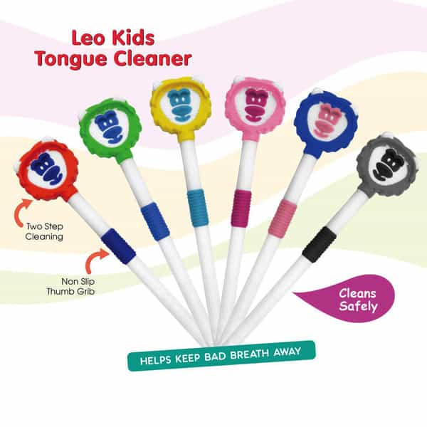 Buddsbuddy Combo Of 3 Leo Kids Tongue Cleaner 3 Pcs - Multi Color