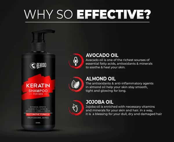 Beardo Keratin Shampoo For Hair Growth & Damage Control - 300 Ml